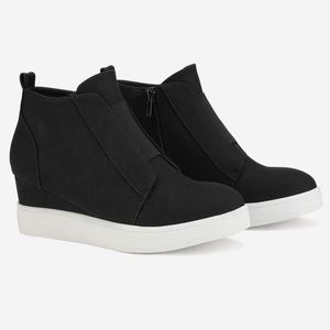 Dream Pairs Black Wedge Sneakers